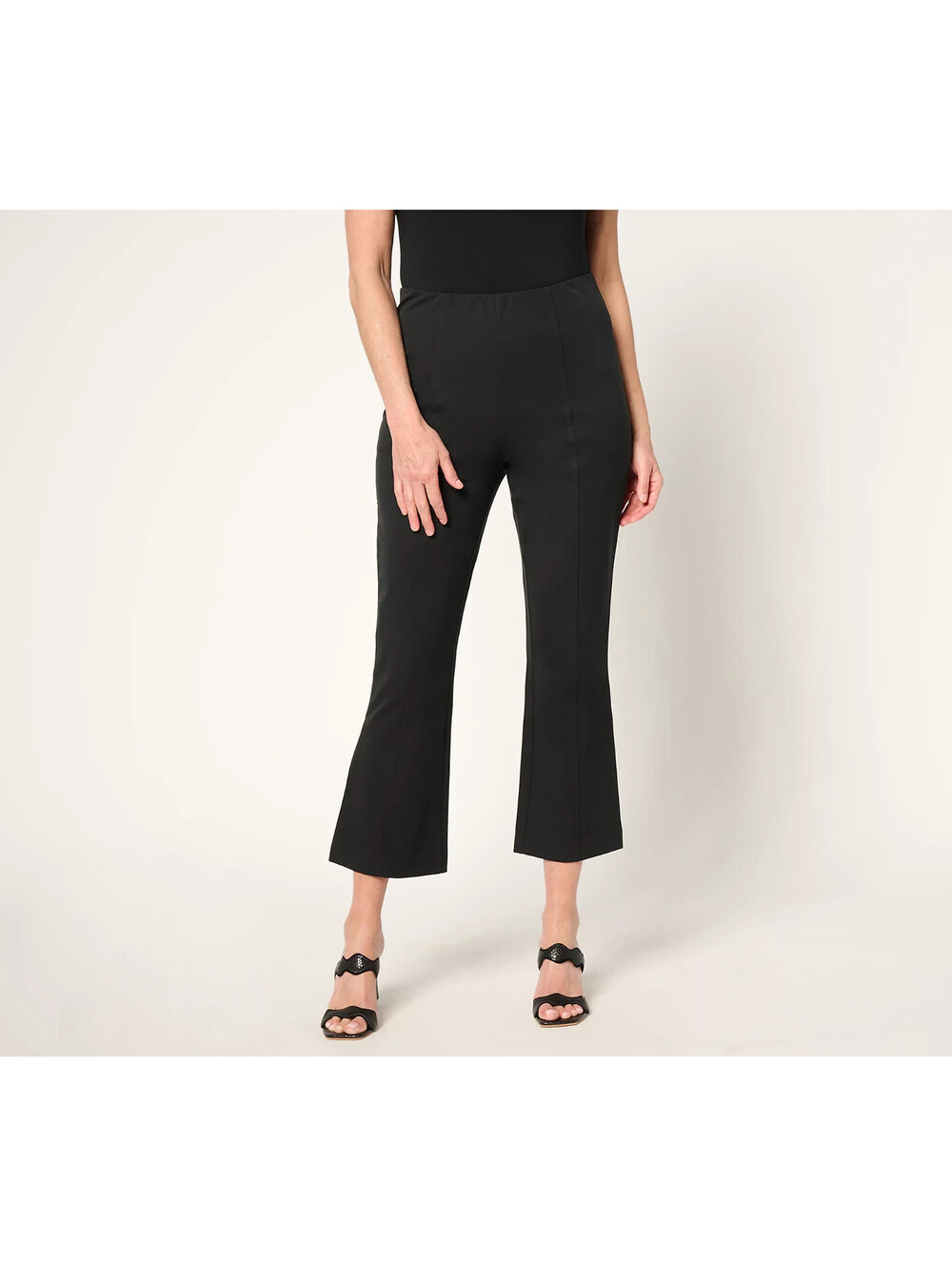 Isaac Mizrahi Live! Petite 24/7 Stretch Baby Bootcut Crop Pants Pitch Bl P16 #8E
